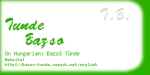 tunde bazso business card